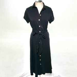 H&M Black Maxi Button Down Dress